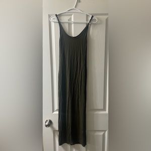 Aritzia Babaton Army Green Fitted Midi Dress